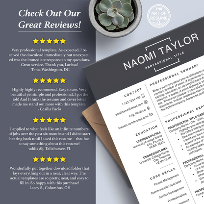 Professional Resume Template | Free Resume Writing Guide Included