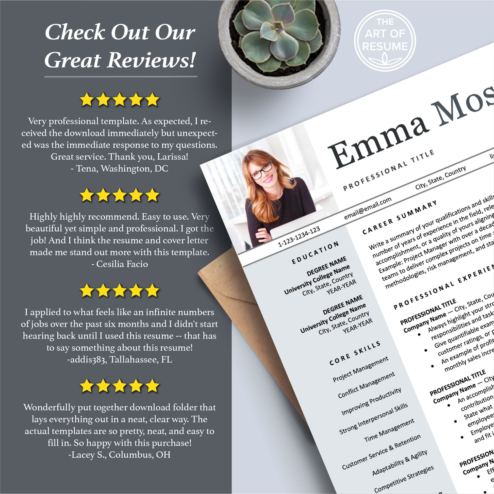 The Art of Resume Templates | Professional Executive Resume CV Templates Online 5-Star Reviews