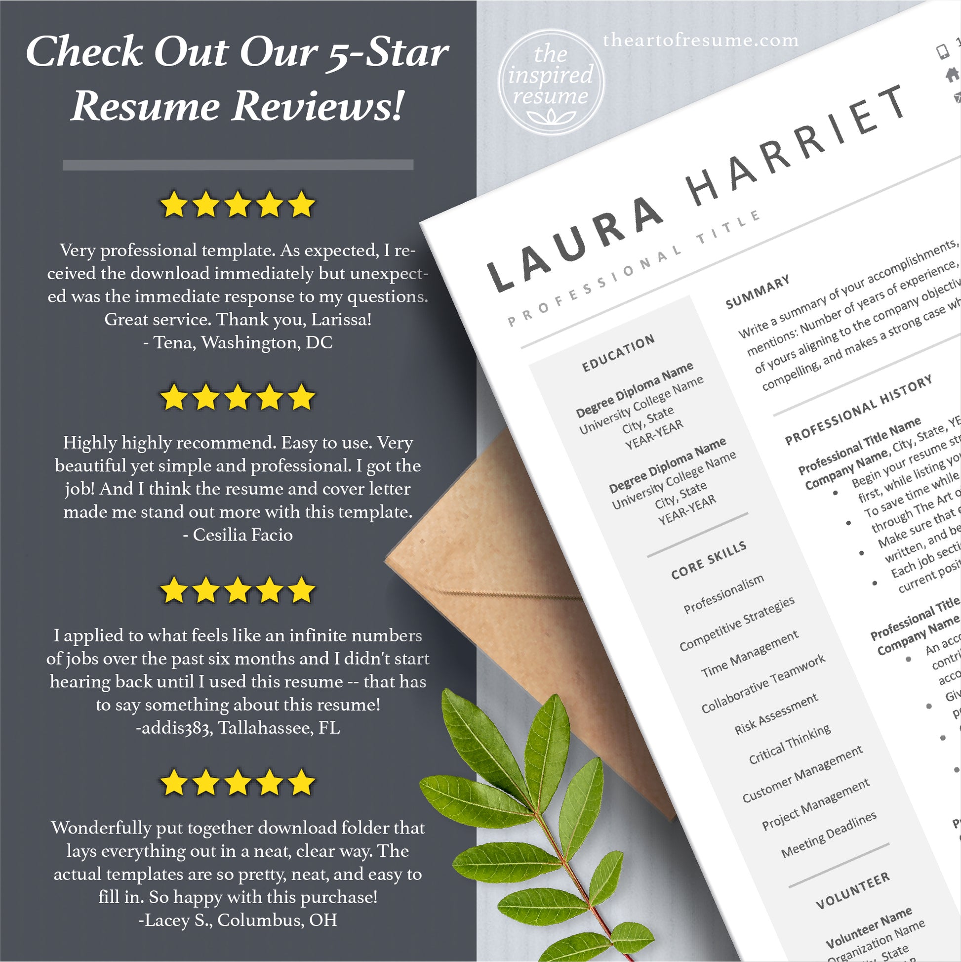 The Art of Resume Templates | ATS Format Resume CV Templates Online 5-Star Reviews