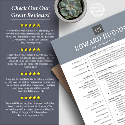 The Art of Resume Templates | Professional Professional Modern Blue  Resume CV Templates Online 5-Star Reviews