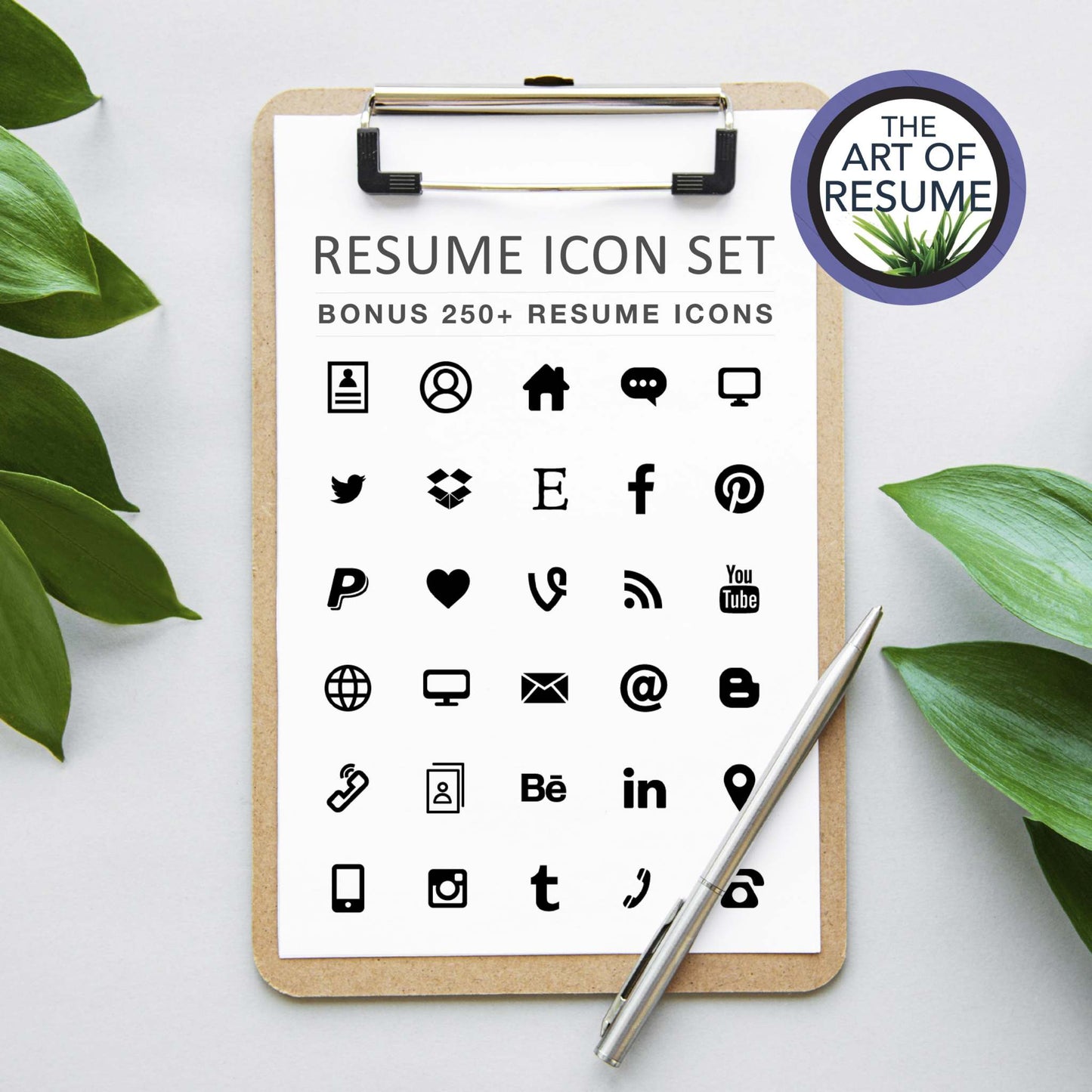 Bonus Free Resume Icons included in resume cv template bundle